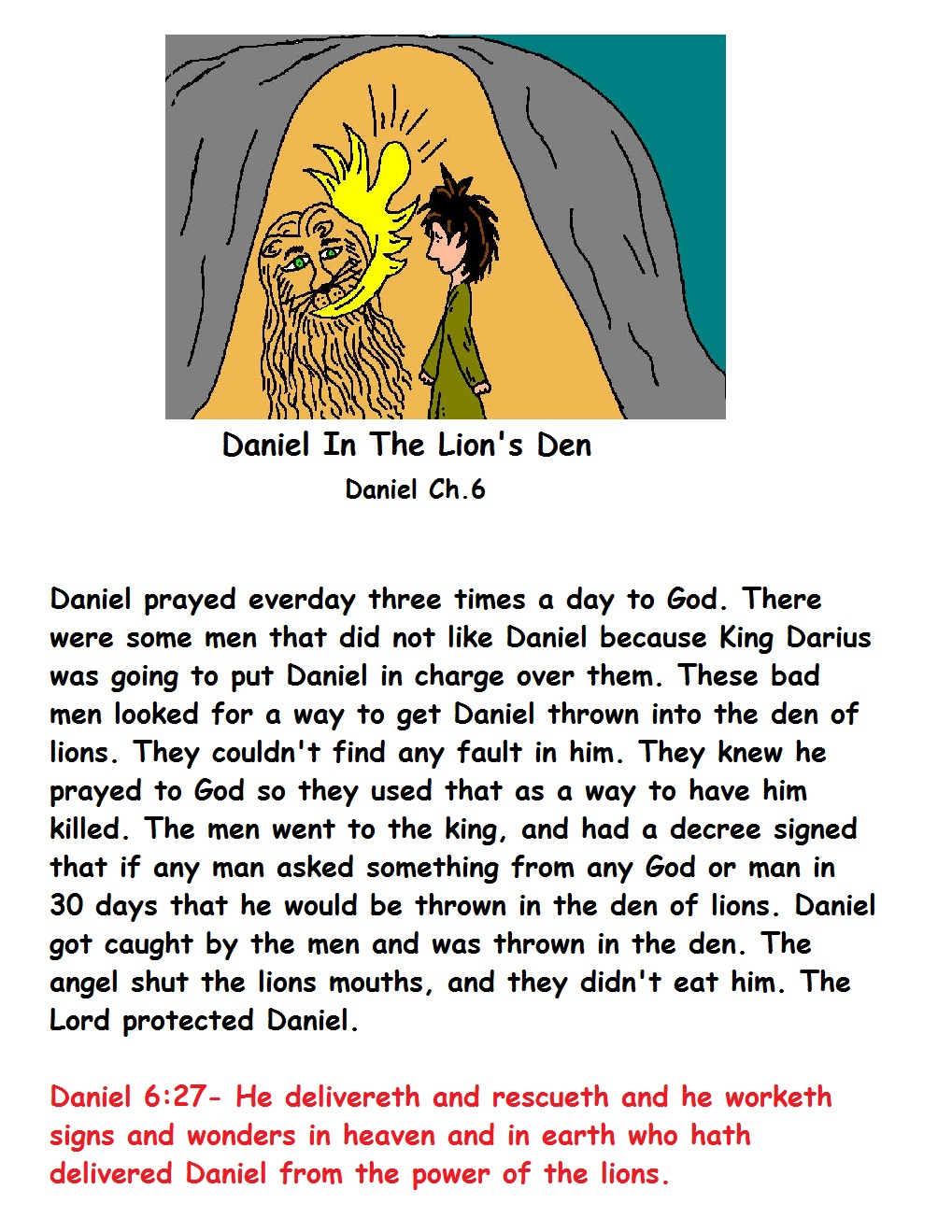 Daniel In The Lion's Den Sunday School Lesson